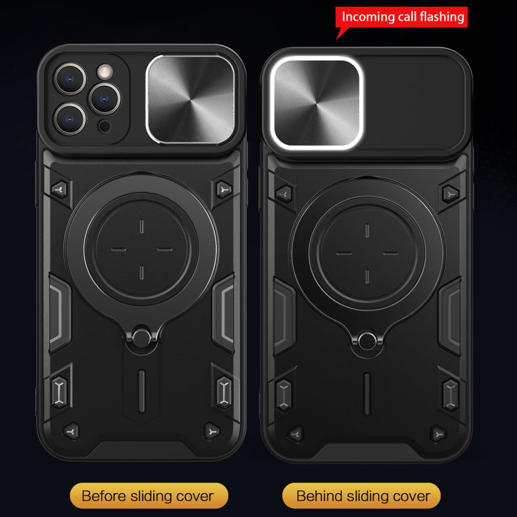 For iPhone 12 Pro CD Texture Sliding Camshield Magnetic Holder Phone Case(Silver) - free shipping - PMC TechLife - Order now!
