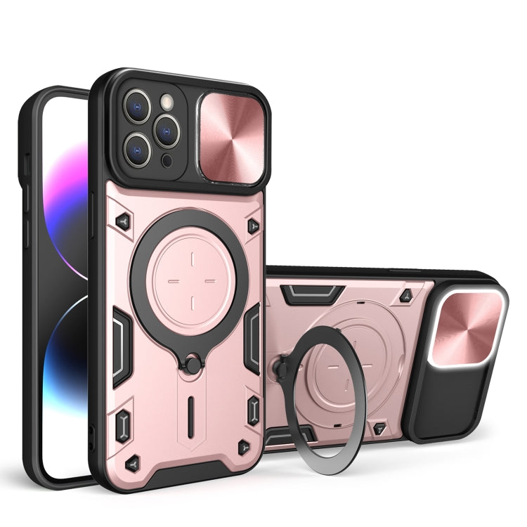 For iPhone 11 Pro CD Texture Sliding Camshield Magnetic Holder Phone Case(Pink) - iPhone 11 Pro Cases by PMC Jewellery | Online Shopping South Africa | PMC Jewellery