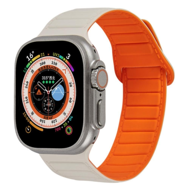 For Apple Watch 4 44mm Loop Magnetic Silicone Watch Band(Starlight Orange) - Watch Bands by PMC TechLife | Online Shopping South Africa | PMC TechLife