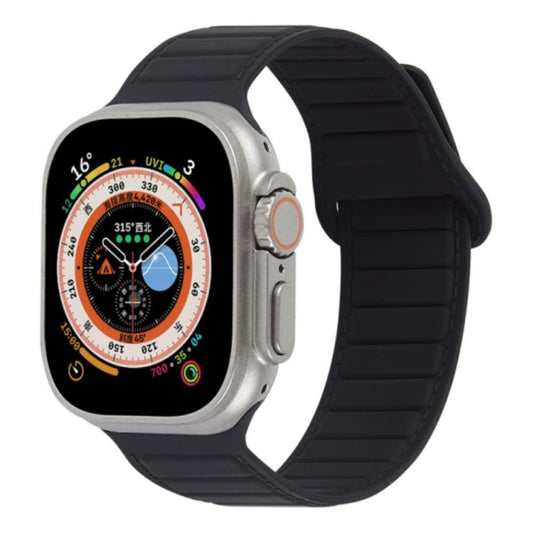 For Apple Watch 3 42mm Loop Magnetic Silicone Watch Band(Black) - Watch Bands by PMC Jewellery | Online Shopping South Africa | PMC Jewellery