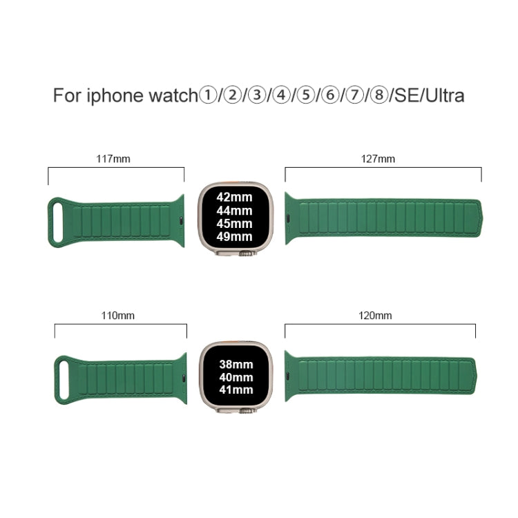 For Apple Watch 6 44mm Loop Magnetic Silicone Watch Band(Grey Wine Red) - Watch Bands by PMC Jewellery | Online Shopping South Africa | PMC Jewellery