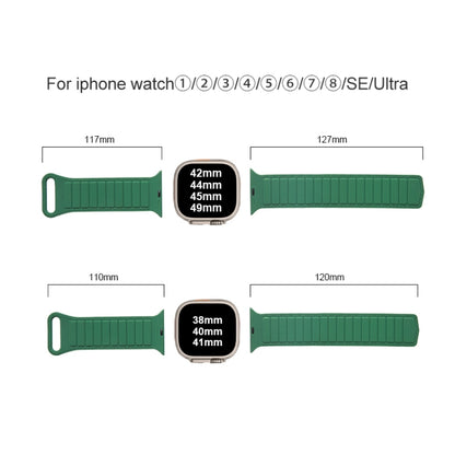 For Apple Watch 8 41mm Loop Magnetic Silicone Watch Band(White Black) - Watch Bands by PMC Jewellery | Online Shopping South Africa | PMC Jewellery