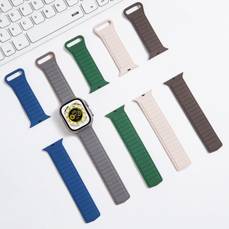 For Apple Watch SE 40mm Loop Magnetic Silicone Watch Band(Green) - Watch Bands by PMC Jewellery | Online Shopping South Africa | PMC Jewellery