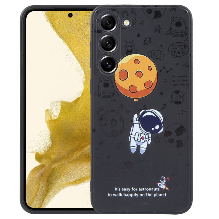For Samsung Galaxy S10 Astronaut Pattern Silicone Straight Edge Phone Case(Planet Landing-Black) - free shipping - PMC TechLife - Order now!
