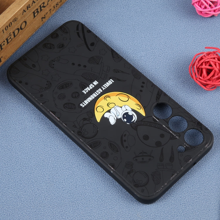 For Samsung Galaxy A51 Astronaut Pattern Silicone Straight Edge Phone Case(Lovely Astronaut-Black) - free shipping - PMC TechLife - Order now!