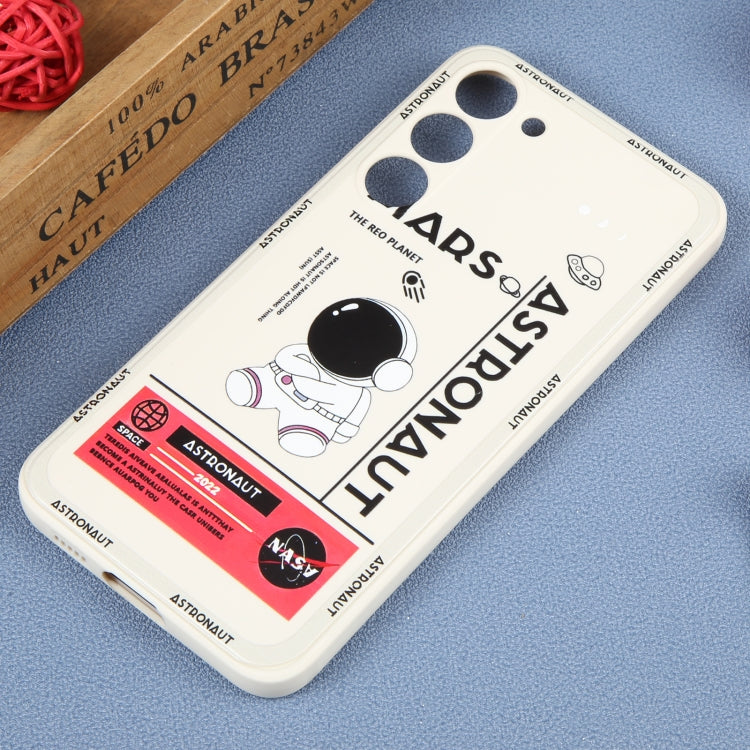 For Samsung Galaxy A50 Astronaut Pattern Silicone Straight Edge Phone Case(Mars Astronaut-White) - free shipping - PMC TechLife - Order now!