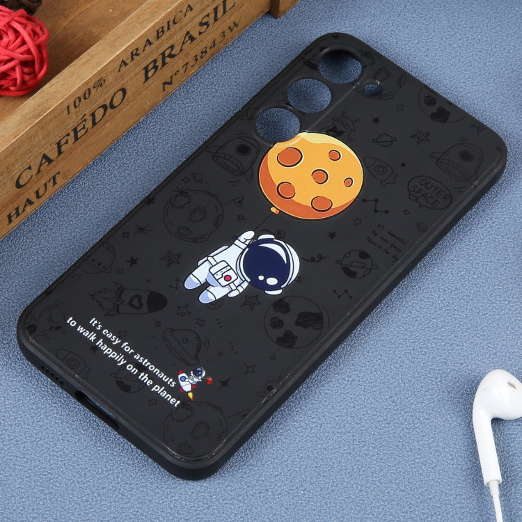 For Samsung Galaxy A32 4G Astronaut Pattern Silicone Straight Edge Phone Case(Planet Landing-Black) - free shipping - PMC TechLife - Order now!