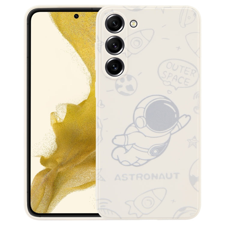 For Samsung Galaxy A23 4G Astronaut Pattern Silicone Straight Edge Phone Case(Flying Astronaut-White) - free shipping - PMC TechLife - Order now!