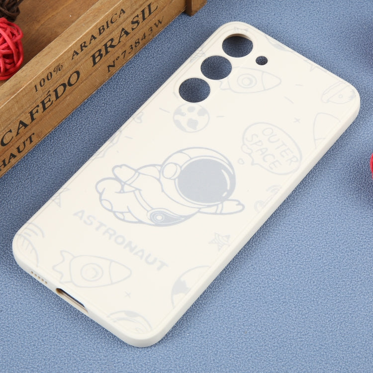 For Samsung Galaxy A23 4G Astronaut Pattern Silicone Straight Edge Phone Case(Flying Astronaut-White) - free shipping - PMC TechLife - Order now!