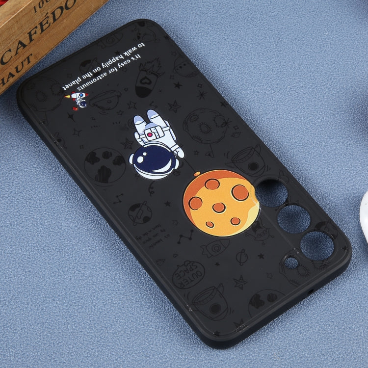 For Samsung Galaxy A20 / A30 Astronaut Pattern Silicone Straight Edge Phone Case(Planet Landing-Black) - free shipping - PMC TechLife - Order now!