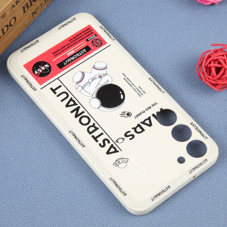 For Samsung Galaxy A03s EU Astronaut Pattern Silicone Straight Edge Phone Case(Mars Astronaut-White) - free shipping - PMC TechLife - Order now!