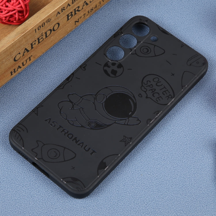 For Samsung Galaxy A02 Astronaut Pattern Silicone Straight Edge Phone Case(Flying Astronaut-Black) - free shipping - PMC TechLife - Order now!