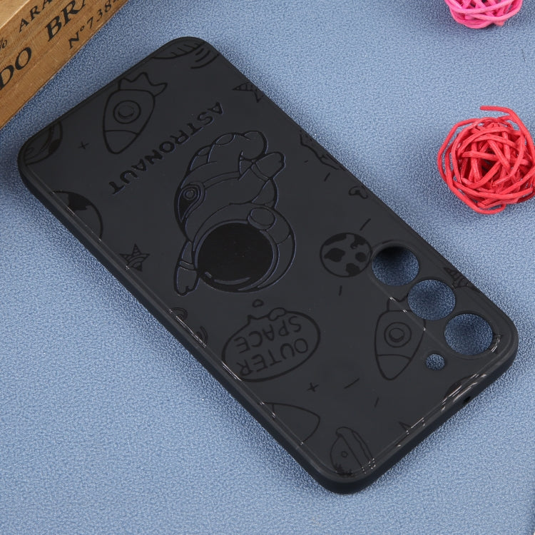 For Samsung Galaxy A02 Astronaut Pattern Silicone Straight Edge Phone Case(Flying Astronaut-Black) - free shipping - PMC TechLife - Order now!