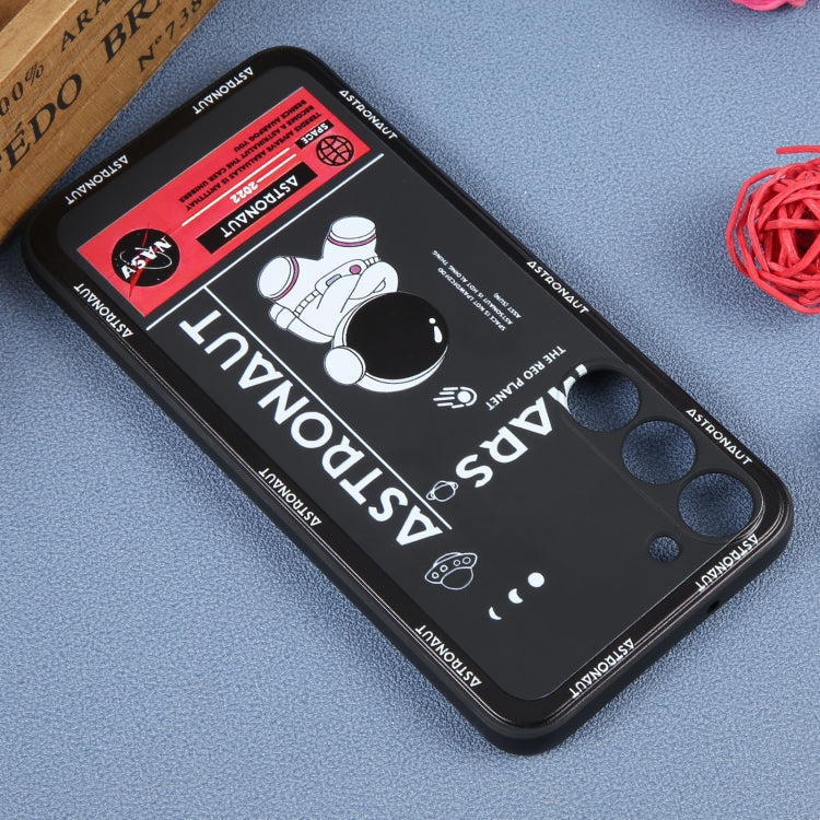 For Samsung Galaxy A21s Astronaut Pattern Silicone Straight Edge Phone Case(Mars Astronaut-Black) - free shipping - PMC TechLife - Order now!