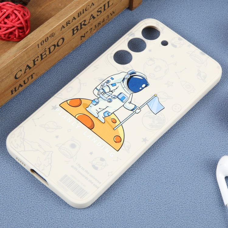 For Samsung Galaxy A21s Astronaut Pattern Silicone Straight Edge Phone Case(Planet Landing-White) - free shipping - PMC TechLife - Order now!