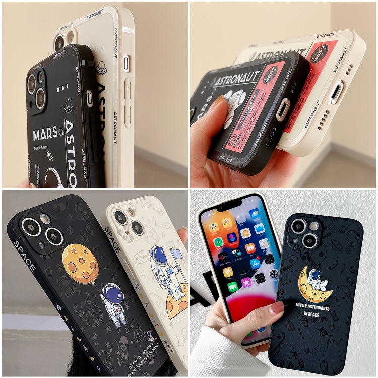 For Samsung Galaxy S10 Astronaut Pattern Silicone Straight Edge Phone Case(Mars Astronaut-White) - free shipping - PMC TechLife - Order now!