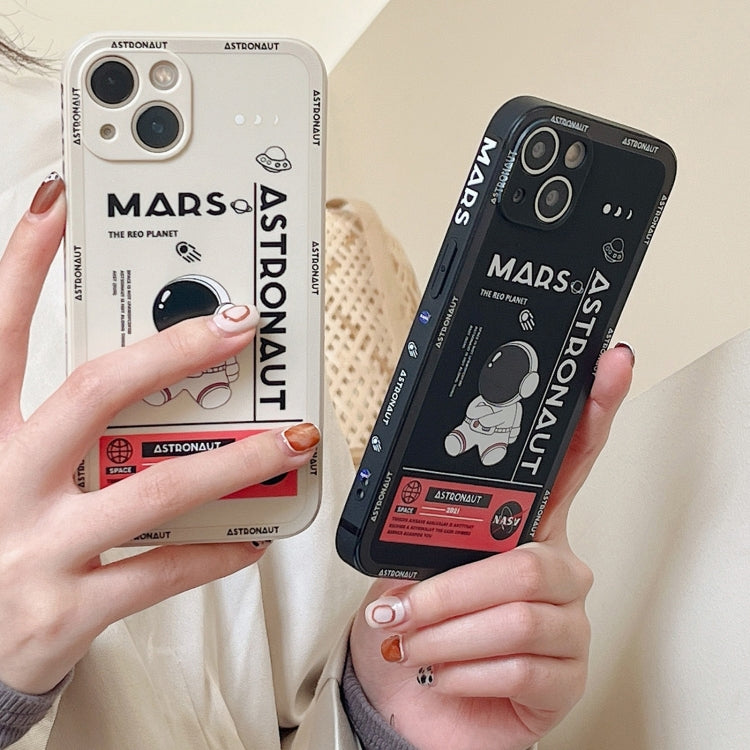For Samsung Galaxy A03s EU Astronaut Pattern Silicone Straight Edge Phone Case(Flying Astronaut-White) - free shipping - PMC TechLife - Order now!