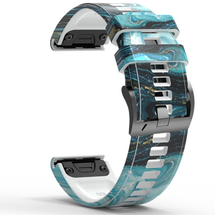 For Garmin Forerunner 965 / 955 / 945 / 935 Printing Quick Release Silicone Watch Band(Marble) - Watch Bands by PMC TechLife | Online Shopping South Africa | PMC TechLife