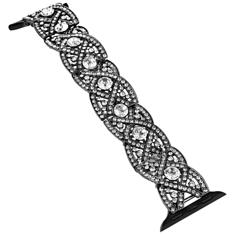 Diamonds Twist Metal Watch Band For Apple Watch SE 40mm(Black) - Watch Bands by PMC TechLife | Online Shopping South Africa | PMC TechLife