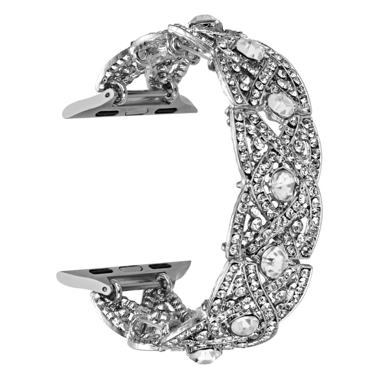 Diamonds Twist Metal Watch Band For Apple Watch 2 38mm(Silver) - Watch Bands by PMC TechLife | Online Shopping South Africa | PMC TechLife
