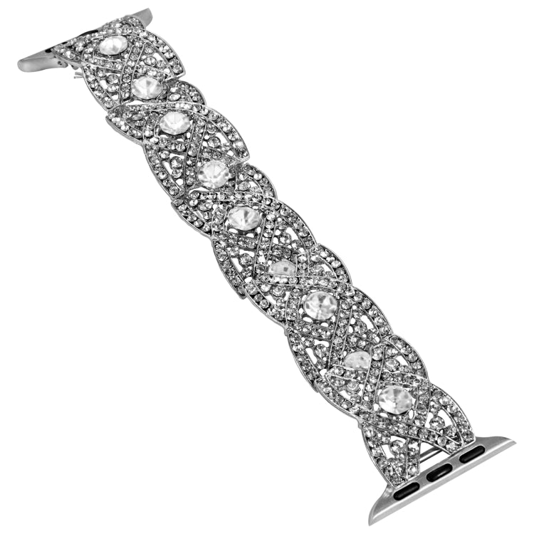 Diamonds Twist Metal Watch Band For Apple Watch 38mm(Silver) - Watch Bands by PMC TechLife | Online Shopping South Africa | PMC TechLife