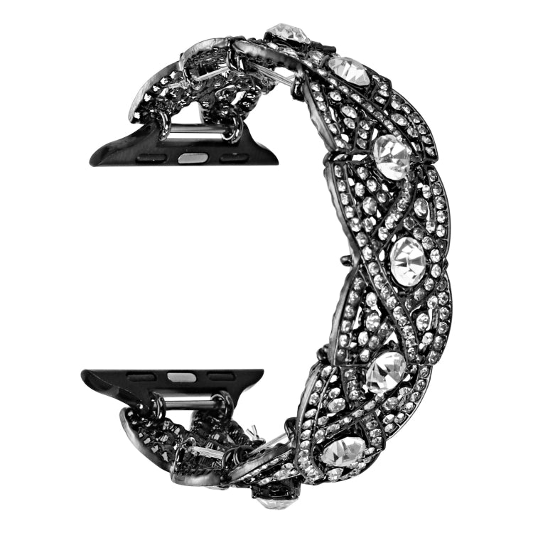 Diamonds Twist Metal Watch Band For Apple Watch 42mm(Black) - Watch Bands by PMC TechLife | Online Shopping South Africa | PMC TechLife