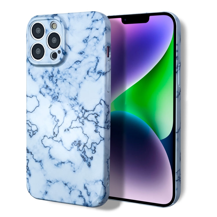 For iPhone 14 Pro Max Marble Pattern Phone Case(Blue White) - iPhone 14 Pro Max Cases by PMC TechLife | Online Shopping South Africa | PMC TechLife