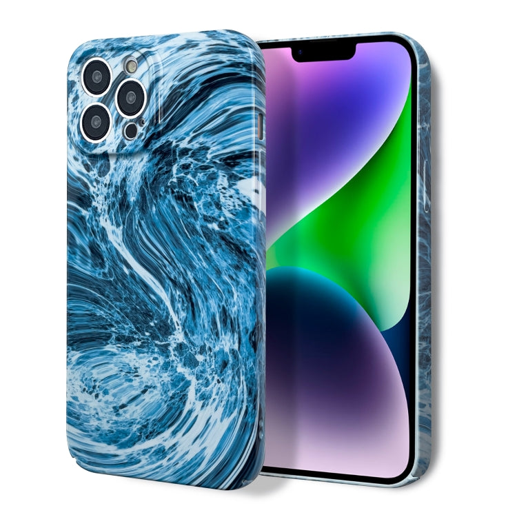 For iPhone 14 Plus Marble Pattern Phone Case(Navy Blue White) - iPhone 14 Plus Cases by PMC TechLife | Online Shopping South Africa | PMC TechLife