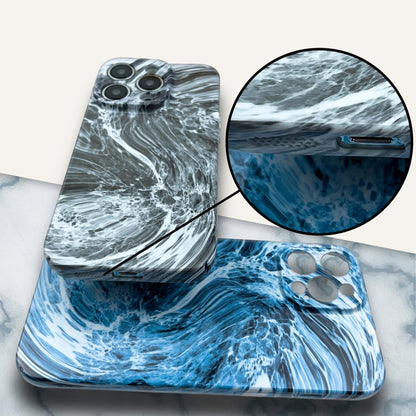 For iPhone 14 Plus Marble Pattern Phone Case(Blue White) - iPhone 14 Plus Cases by PMC Jewellery | Online Shopping South Africa | PMC Jewellery