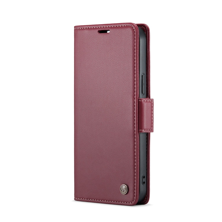 For iPhone 14 Pro CaseMe 023 Butterfly Buckle Litchi Texture RFID Anti-theft Leather Phone Case(Wine Red) - iPhone 14 Pro Cases by CaseMe | Online Shopping South Africa | PMC Jewellery