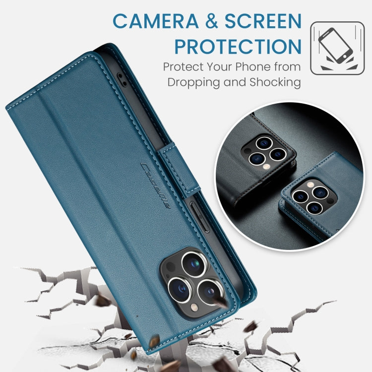 For iPhone 14 Pro CaseMe 023 Butterfly Buckle Litchi Texture RFID Anti-theft Leather Phone Case(Blue) - iPhone 14 Pro Cases by CaseMe | Online Shopping South Africa | PMC Jewellery