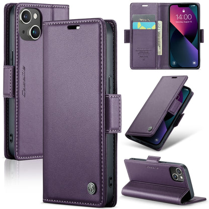 For iPhone 13 mini CaseMe 023 Butterfly Buckle Litchi Texture RFID Anti-theft Leather Phone Case(Pearly Purple) - iPhone 13 mini Cases by CaseMe | Online Shopping South Africa | PMC Jewellery