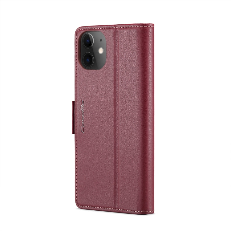 For iPhone 12 / 12 Pro CaseMe 023 Butterfly Buckle Litchi Texture RFID Anti-theft Leather Phone Case(Wine Red) - iPhone 12 / 12 Pro Cases by CaseMe | Online Shopping South Africa | PMC Jewellery