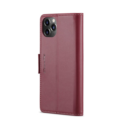 For iPhone 11 Pro Max CaseMe 023 Butterfly Buckle Litchi Texture RFID Anti-theft Leather Phone Case(Wine Red) - iPhone 11 Pro Max Cases by CaseMe | Online Shopping South Africa | PMC Jewellery