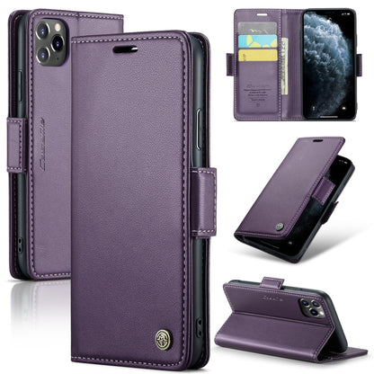 For iPhone 11 Pro Max CaseMe 023 Butterfly Buckle Litchi Texture RFID Anti-theft Leather Phone Case(Pearly Purple) - iPhone 11 Pro Max Cases by CaseMe | Online Shopping South Africa | PMC Jewellery