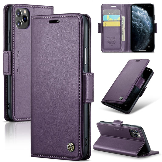 For iPhone 11 Pro Max CaseMe 023 Butterfly Buckle Litchi Texture RFID Anti-theft Leather Phone Case(Pearly Purple) - iPhone 11 Pro Max Cases by CaseMe | Online Shopping South Africa | PMC Jewellery