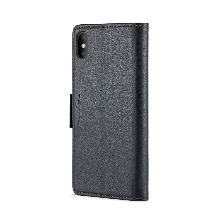 For iPhone XS CaseMe 023 Butterfly Buckle Litchi Texture RFID Anti-theft Leather Phone Case(Black) - More iPhone Cases by CaseMe | Online Shopping South Africa | PMC Jewellery