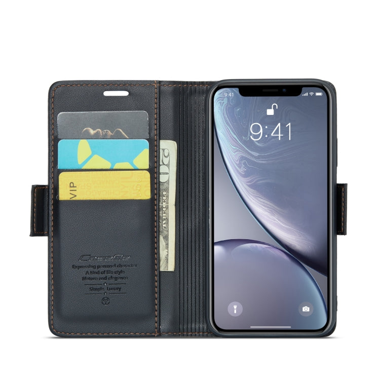 For iPhone XR CaseMe 023 Butterfly Buckle Litchi Texture RFID Anti-theft Leather Phone Case(Black) - More iPhone Cases by CaseMe | Online Shopping South Africa | PMC Jewellery