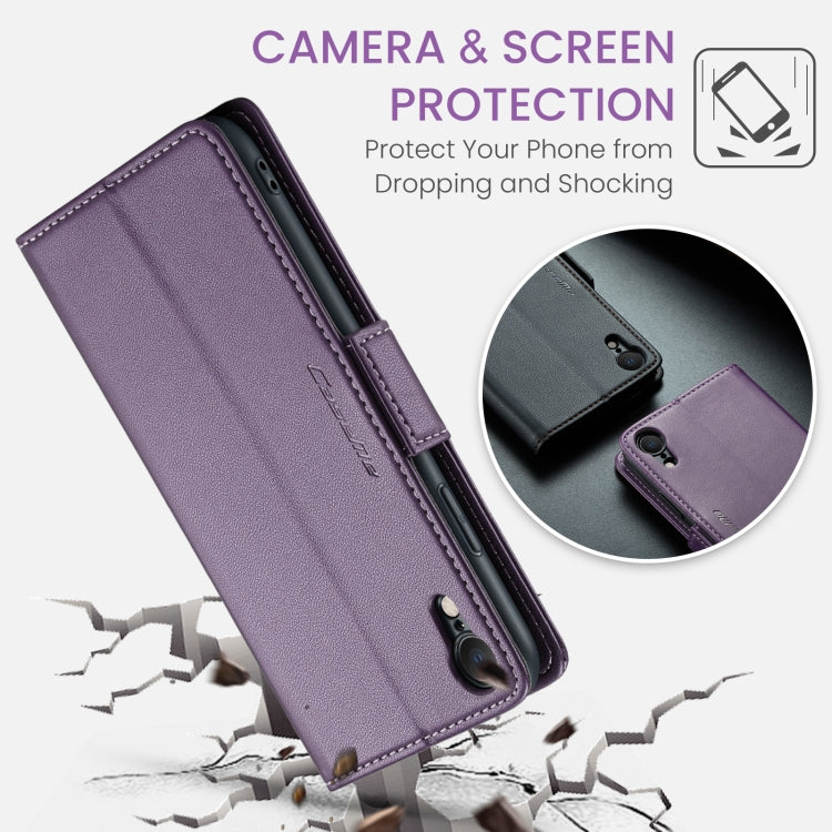 For iPhone XR CaseMe 023 Butterfly Buckle Litchi Texture RFID Anti-theft Leather Phone Case(Pearly Purple) - More iPhone Cases by CaseMe | Online Shopping South Africa | PMC Jewellery