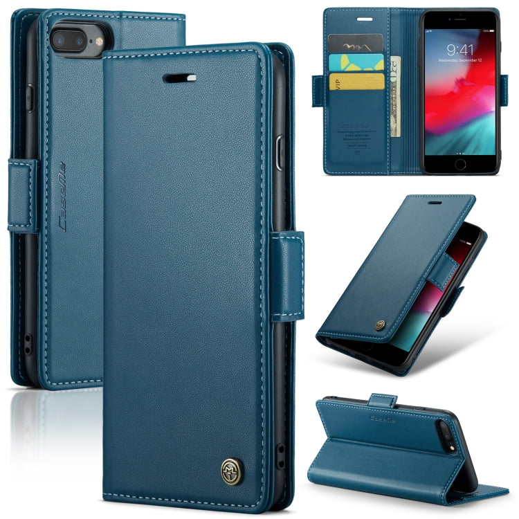 For iPhone 6 Plus/7 Plus/8 Plus CaseMe 023 Butterfly Buckle Litchi Texture RFID Anti-theft Leather Phone Case(Blue) - More iPhone Cases by CaseMe | Online Shopping South Africa | PMC Jewellery