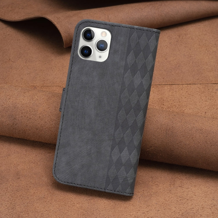 For iPhone 11 Pro Max Plaid Embossed Leather Phone Case(Black) - iPhone 11 Pro Max Cases by PMC Jewellery | Online Shopping South Africa | PMC Jewellery