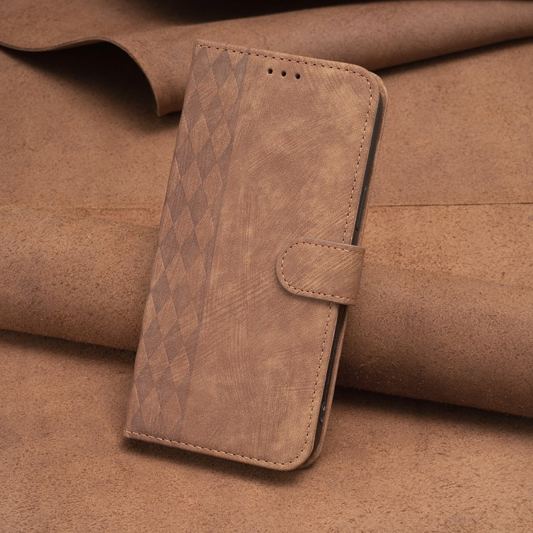For iPhone 7 Plus / 8 Plus Plaid Embossed Leather Phone Case(Brown) - free shipping - PMC TechLife - Order now!