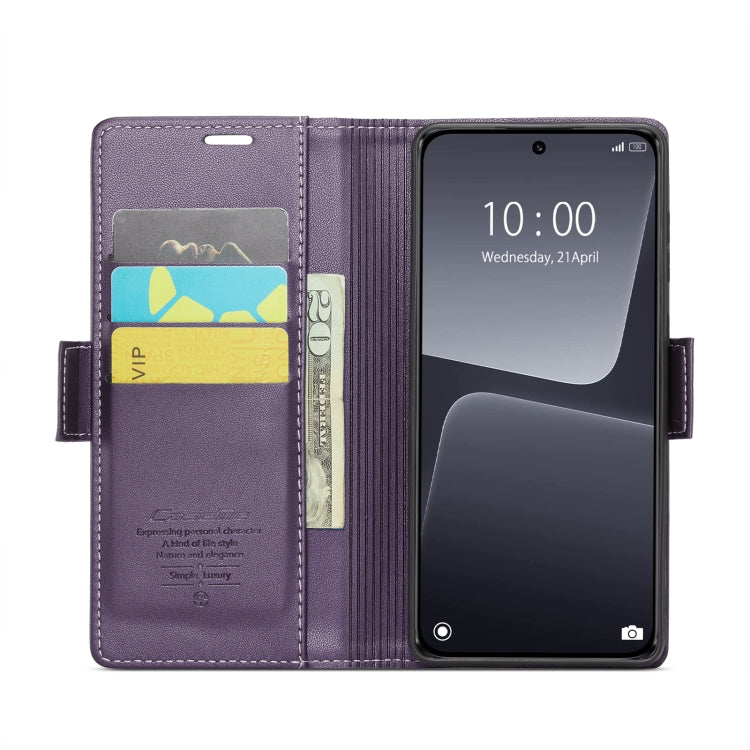 For Xiaomi 13 CaseMe 023 Butterfly Buckle Litchi Texture RFID Anti-theft Leather Phone Case(Pearly Purple) - 13 Cases by CaseMe | Online Shopping South Africa | PMC Jewellery