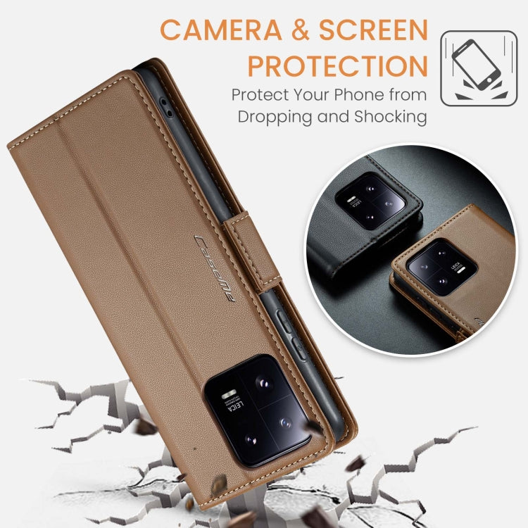 For Xiaomi 13 Pro CaseMe 023 Butterfly Buckle Litchi Texture RFID Anti-theft Leather Phone Case(Brown) - 13 Pro Cases by CaseMe | Online Shopping South Africa | PMC Jewellery
