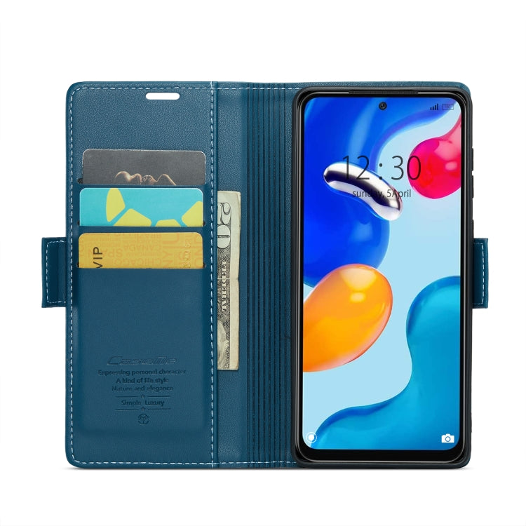 For Xiaomi Redmi Note 11 4G Global/Note 11S Global CaseMe 023 Butterfly Buckle Litchi Texture RFID Anti-theft Leather Phone Case(Blue) - Xiaomi Cases by CaseMe | Online Shopping South Africa | PMC Jewellery