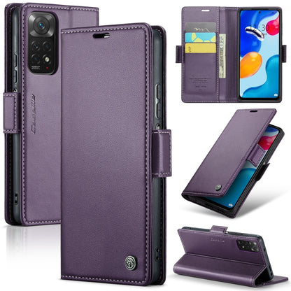 For Xiaomi Redmi Note 11 4G Global/Note 11S Global CaseMe 023 Butterfly Buckle Litchi Texture RFID Anti-theft Leather Phone Case(Pearly Purple) - Xiaomi Cases by CaseMe | Online Shopping South Africa | PMC Jewellery