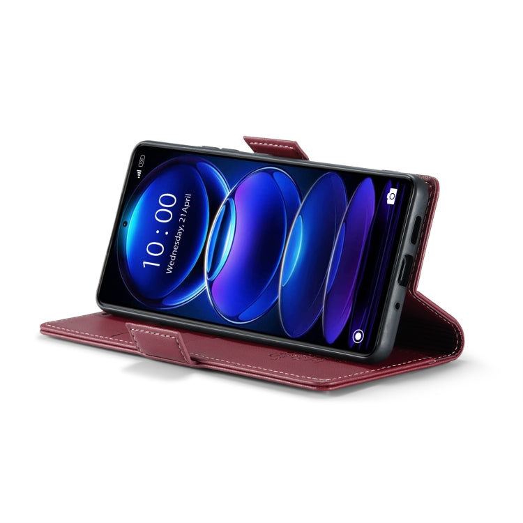 For Xiaomi Redmi Note 12 Pro+ 5G Global CaseMe 023 Butterfly Buckle Litchi Texture RFID Anti-theft Leather Phone Case(Wine Red) - Xiaomi Cases by CaseMe | Online Shopping South Africa | PMC Jewellery | Buy Now Pay Later Mobicred