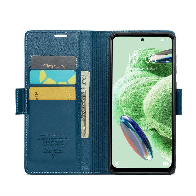 For Xiaomi Poco X5 5G/Redmi Note 12 5G Global CaseMe 023 Butterfly Buckle Litchi Texture RFID Anti-theft Leather Phone Case(Blue) - Xiaomi Cases by CaseMe | Online Shopping South Africa | PMC Jewellery | Buy Now Pay Later Mobicred