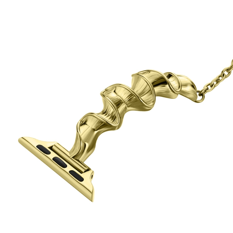 Ribbon Wave Metal Watch Band For Apple Watch 4 40mm(Gold) - Watch Bands by PMC TechLife | Online Shopping South Africa | PMC TechLife