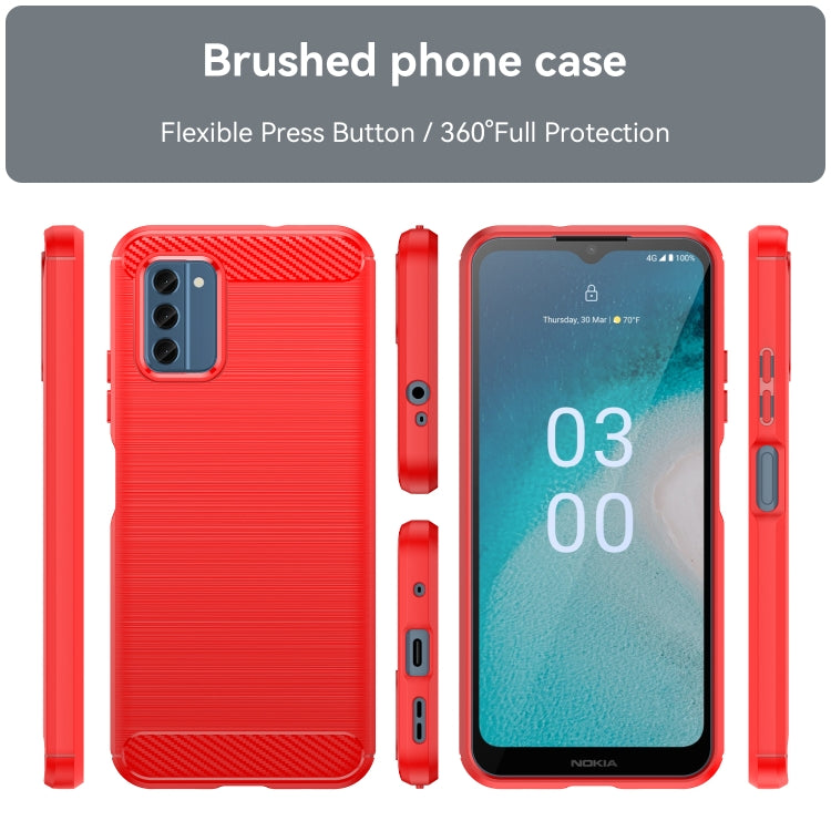 For Nokia C300 Brushed Texture Carbon Fiber TPU Phone Case(Red) - Nokia Cases by PMC Jewellery | Online Shopping South Africa | PMC Jewellery